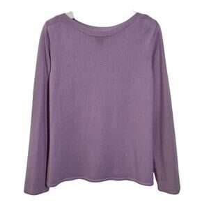 Peck & Peck Boat Neck 2 Ply Cashmere Sweater Women XL Lavender Purple Spring